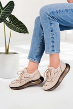 Kadın Spor Ayakkabı Sneaker Günlük 5 Cm Taban Bağcıklı SPRYSH22810