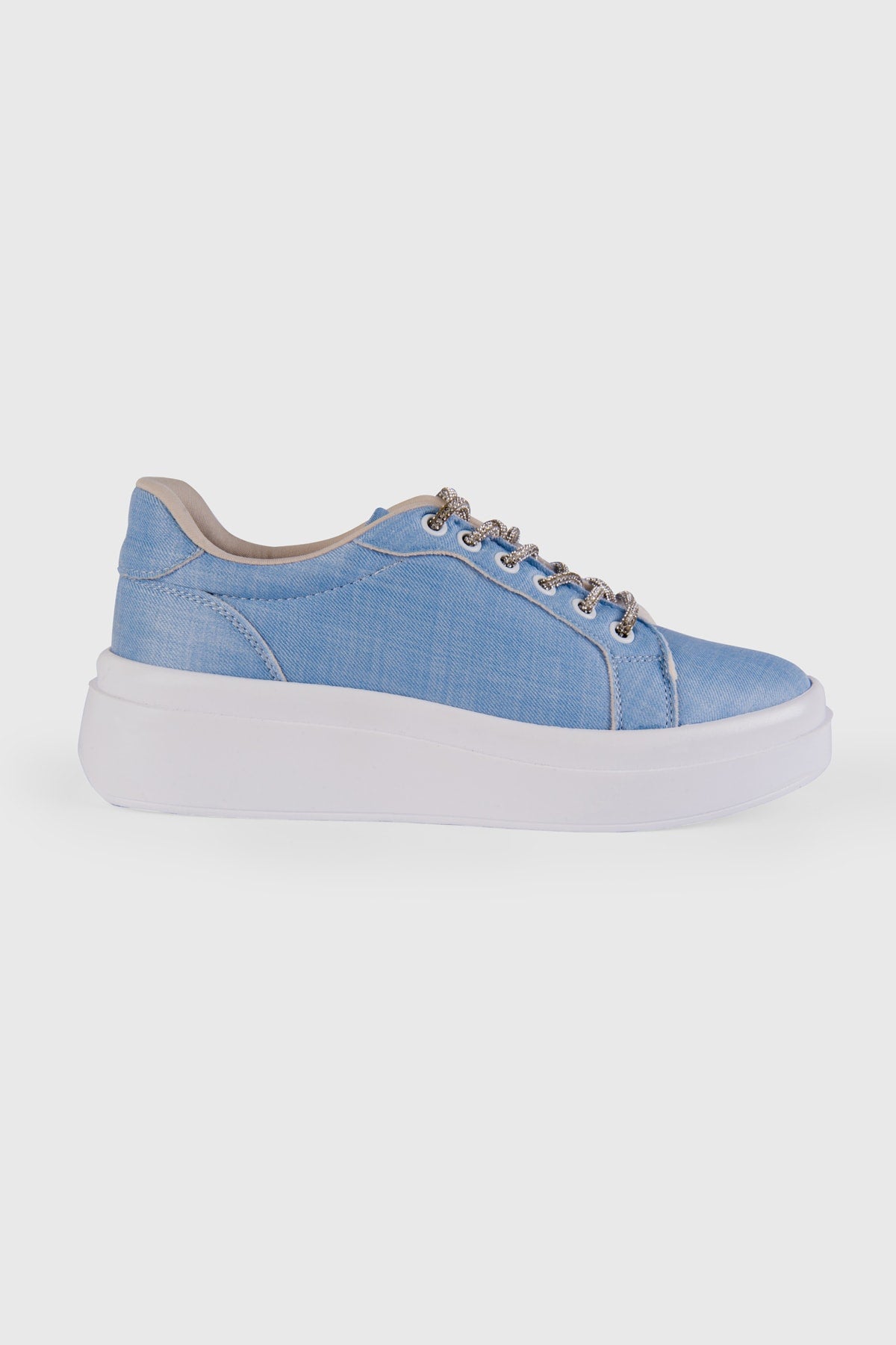 Kadın Taşlı Spor Ayakkabı Sneaker Günlük Bağcıklı SPRWL22910TŞL
