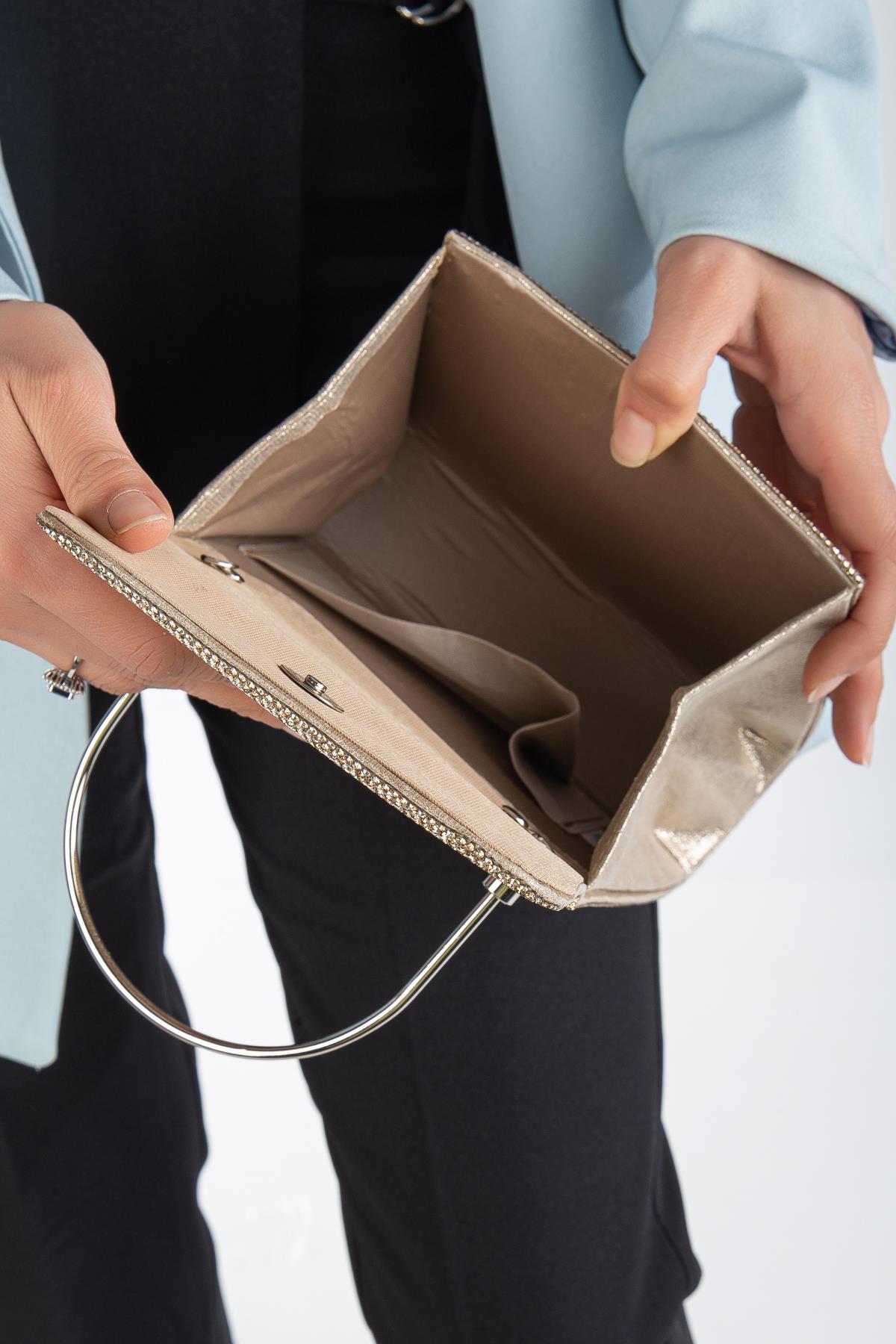 Renata Taşlı Abiye Portföy Clutch Çanta Gece Çantası Zincir Askılı