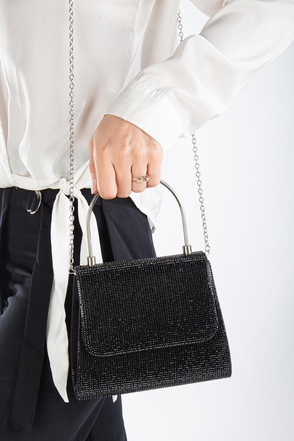 Renata Taşlı Abiye Portföy Clutch Çanta Gece Çantası Zincir Askılı