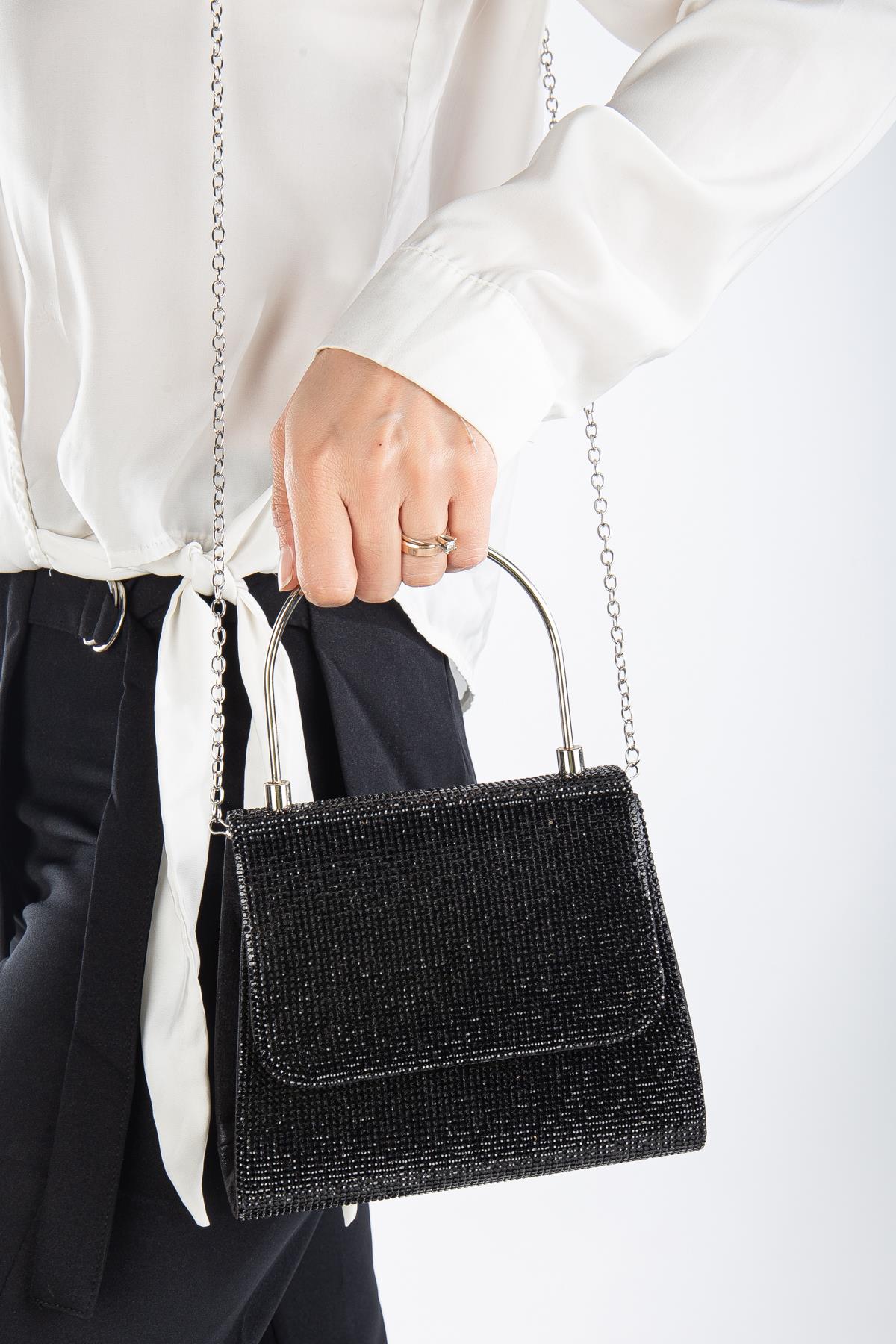 Renata Taşlı Abiye Portföy Clutch Çanta Gece Çantası Zincir Askılı