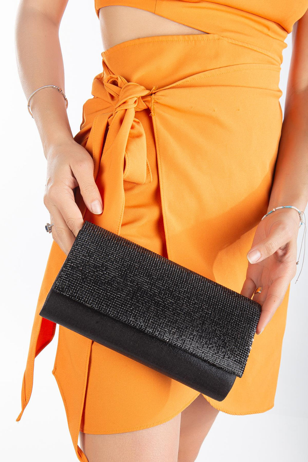 Serena Taşlı Abiye Portföy Clutch Çanta Gece Çantası Zincir Askılı