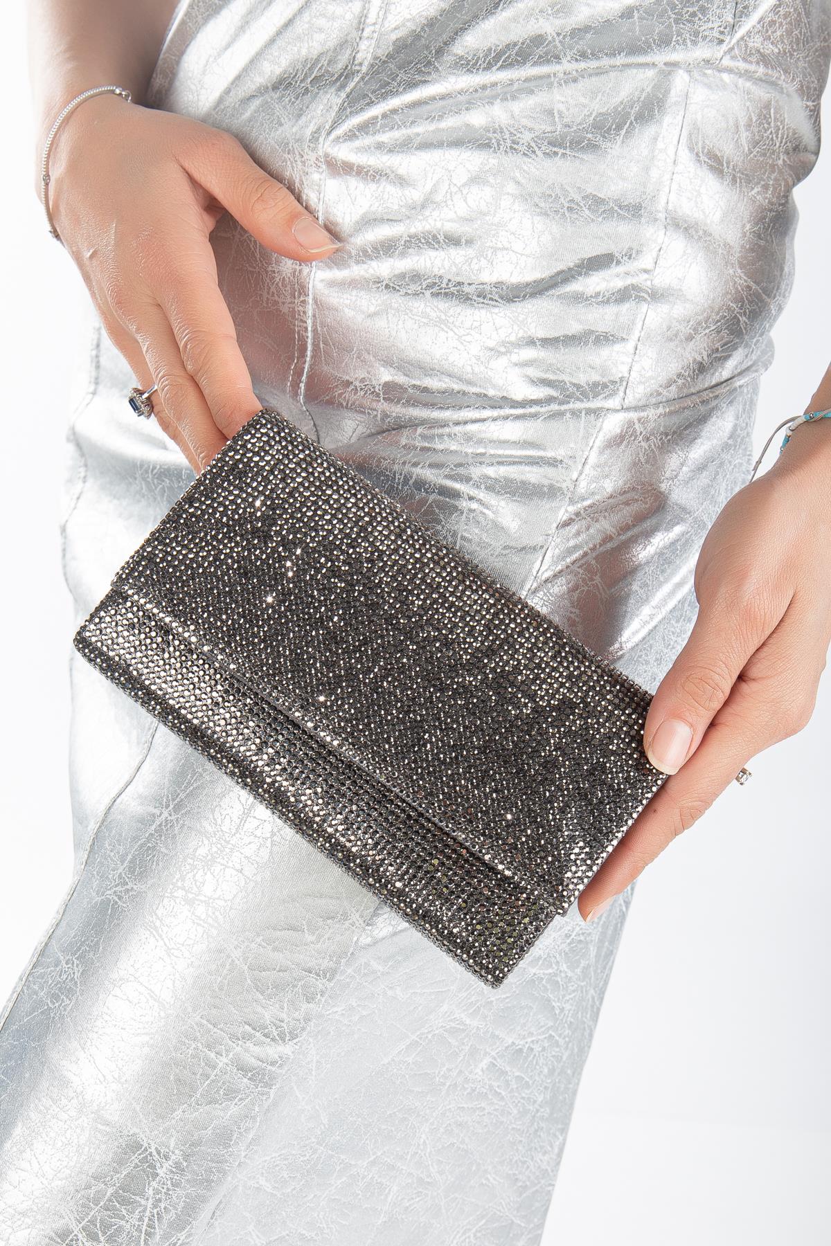 Ramona Taşlı Abiye Portföy Clutch Çanta Gece Çantası Zincir Askılı Ürün ana görseli