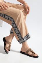 Suins Ashley Model Çift Bantlı Süet Terlik