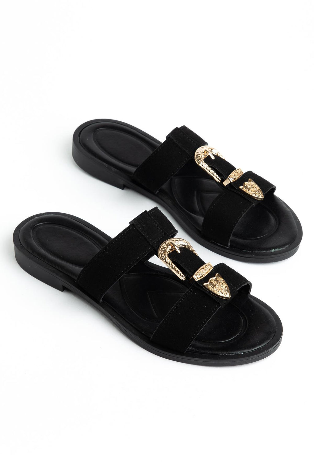 Suins Ashley Model Çift Bantlı Süet Terlik