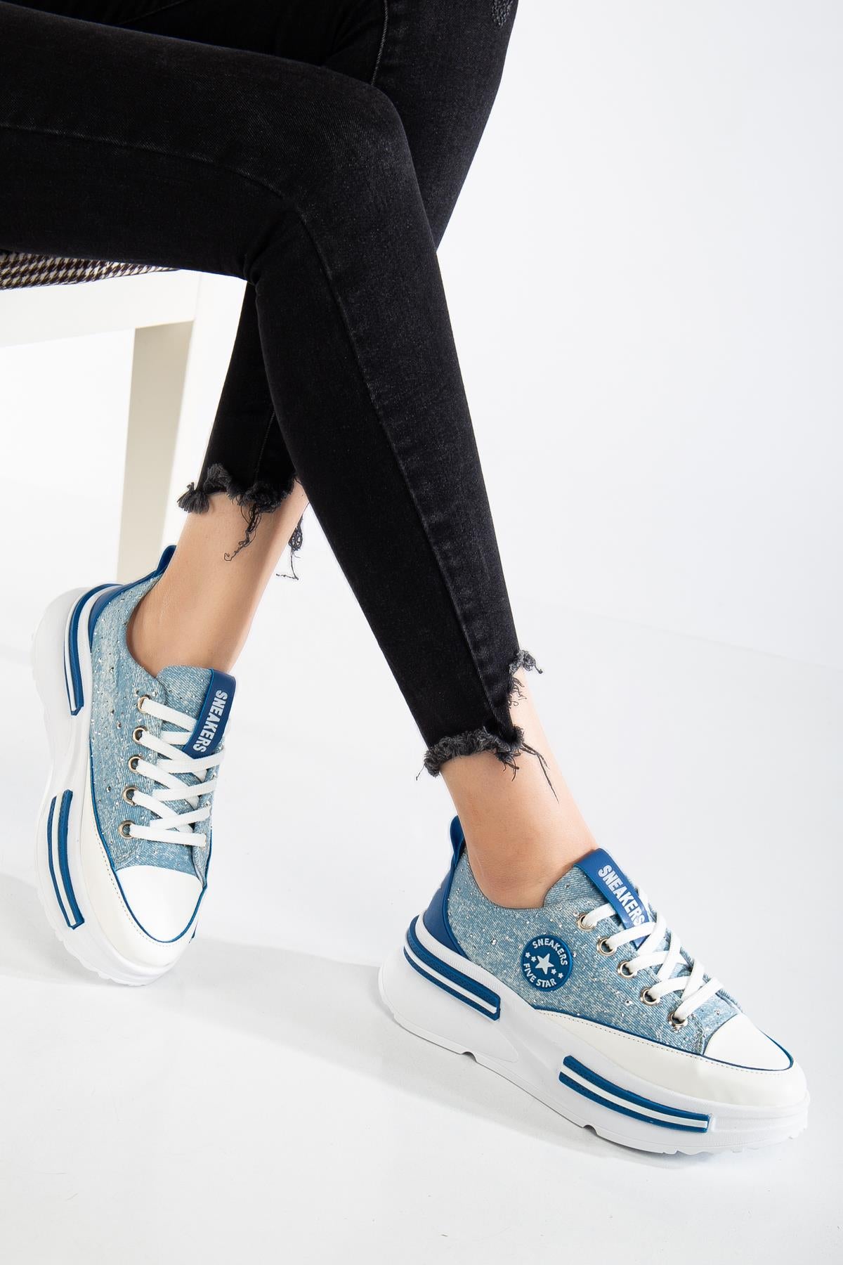 Suins Berly Model Kadın Taş Detaylı Kot Spor Ayakkabı Sneaker Ürün ana görseli