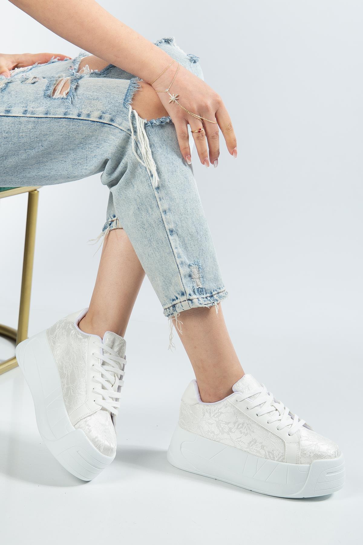 Suins Bride Model Kadın Yüksek Taban Gelin Spor Ayakkabı 6 cm Ürün ana görseli