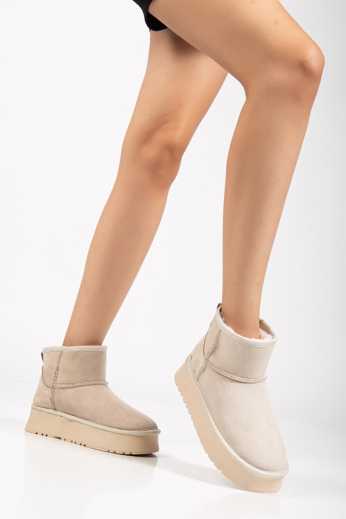 Suins Camila Model İçi Komple Kürklü Kadın Siyah Taba Ten Bot Ürün ikincil görseli