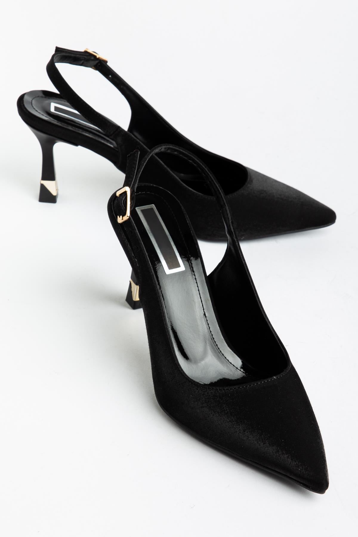 Suins Hope Model Kadın Stiletto Parlak Saten Ayakkabı