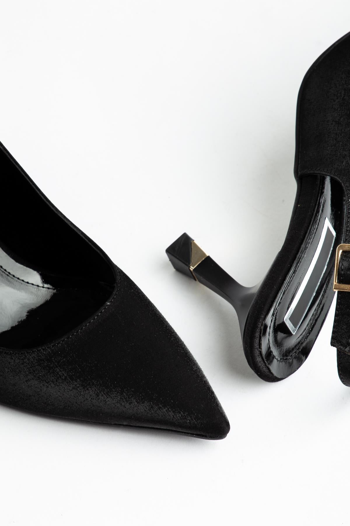 Suins Hope Model Kadın Stiletto Parlak Saten Ayakkabı
