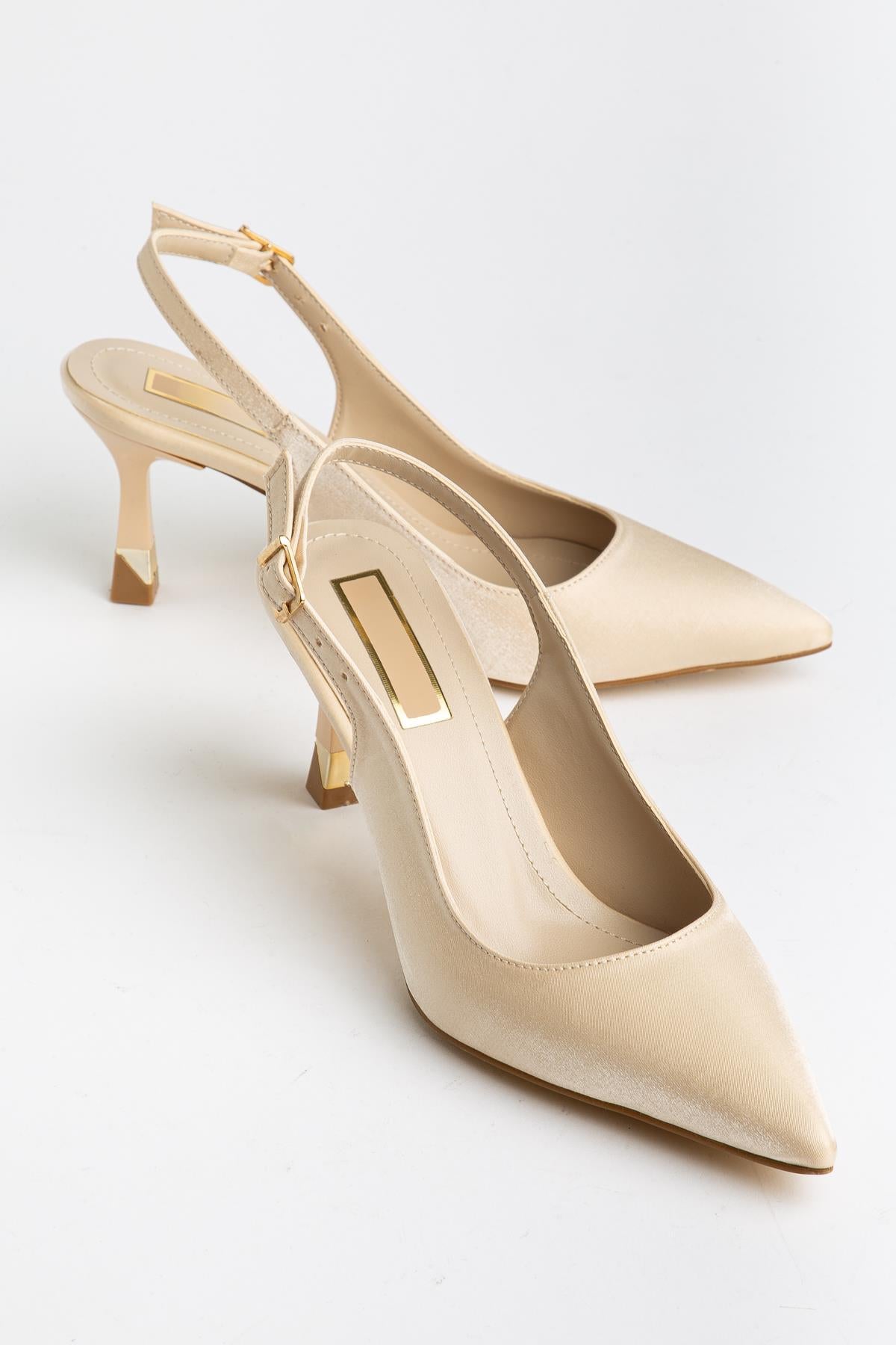 Suins Hope Model Kadın Stiletto Parlak Saten Ayakkabı