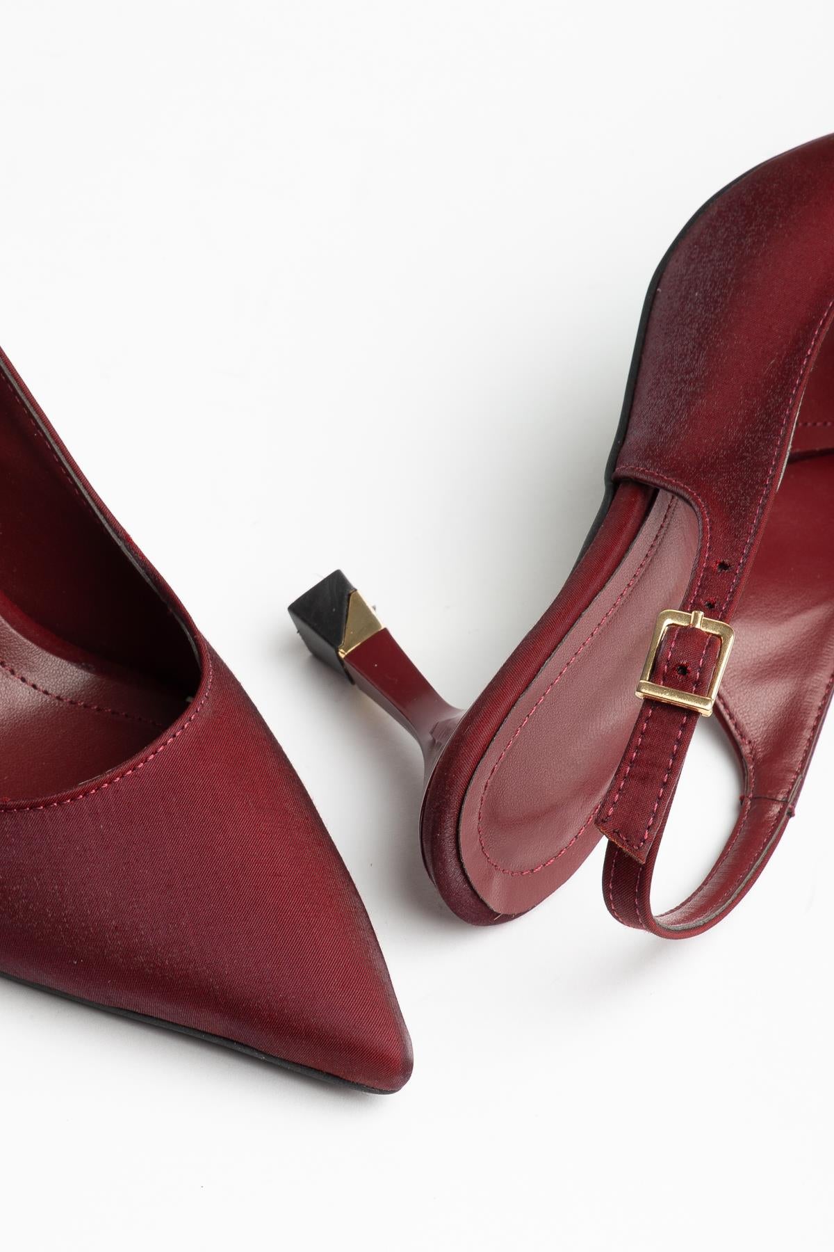 Suins Hope Model Kadın Stiletto Parlak Saten Ayakkabı