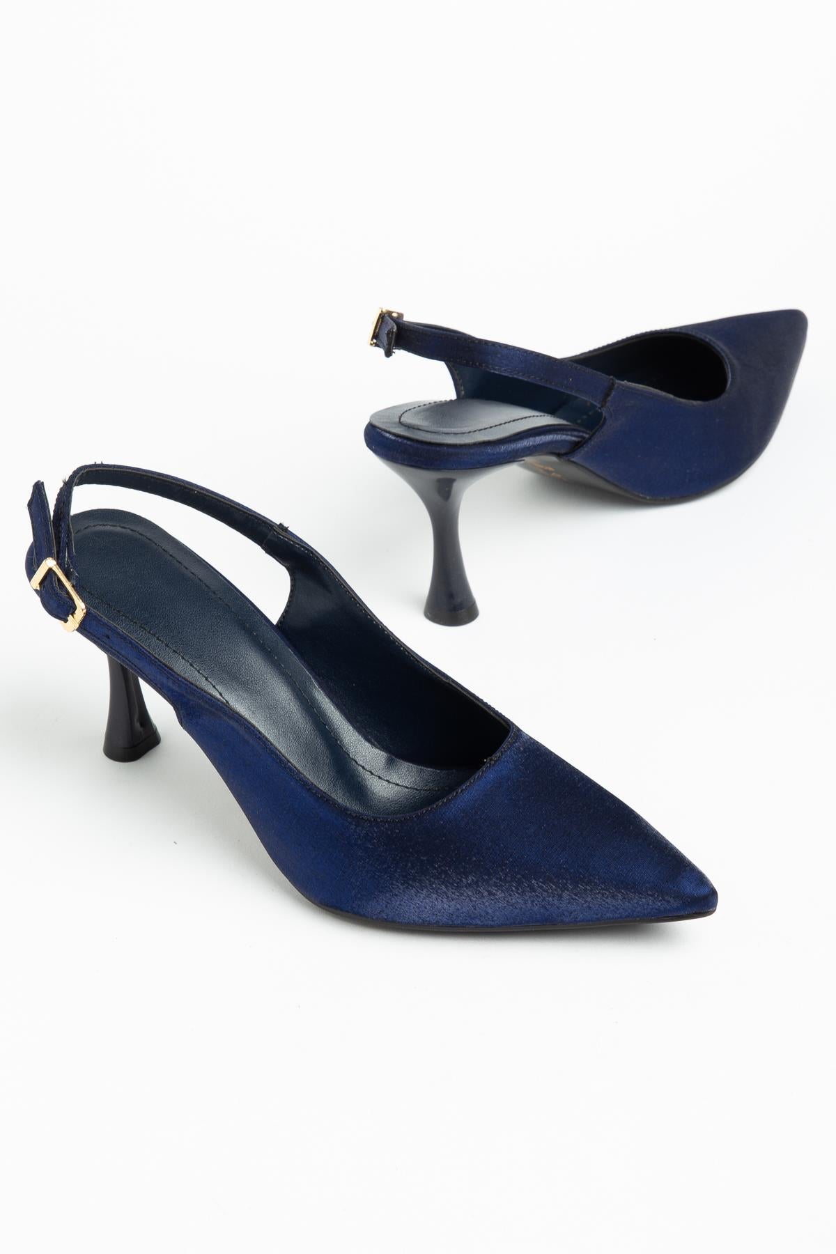 Suins Hope Model Kadın Stiletto Parlak Saten Ayakkabı