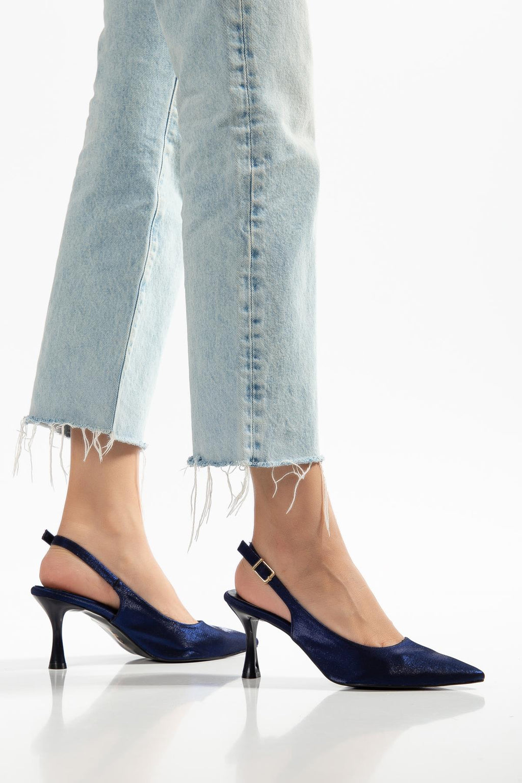 Suins Hope Model Kadın Stiletto Parlak Saten Ayakkabı