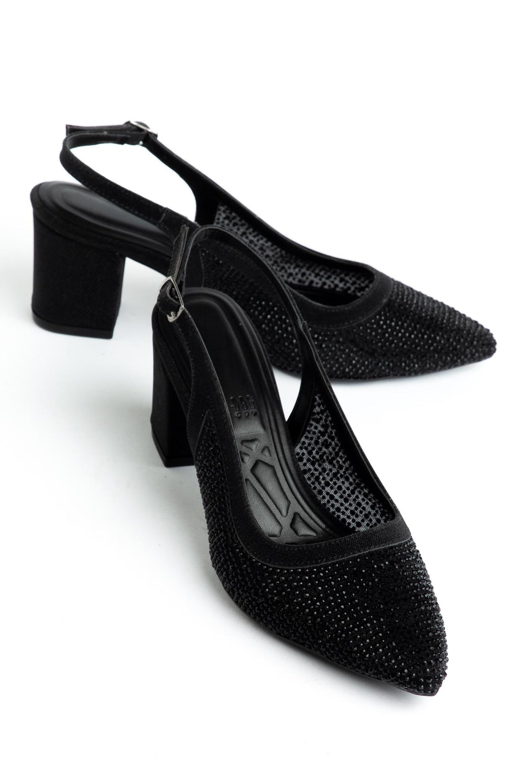 Suins Keily Model Kadın Taş İşlemeli  Kalın Topuklu Abiye Ayakkabı