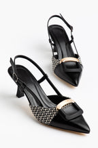 Suins Lady Model Kadın Stiletto İki Renk Ayakkabı 7 Cm