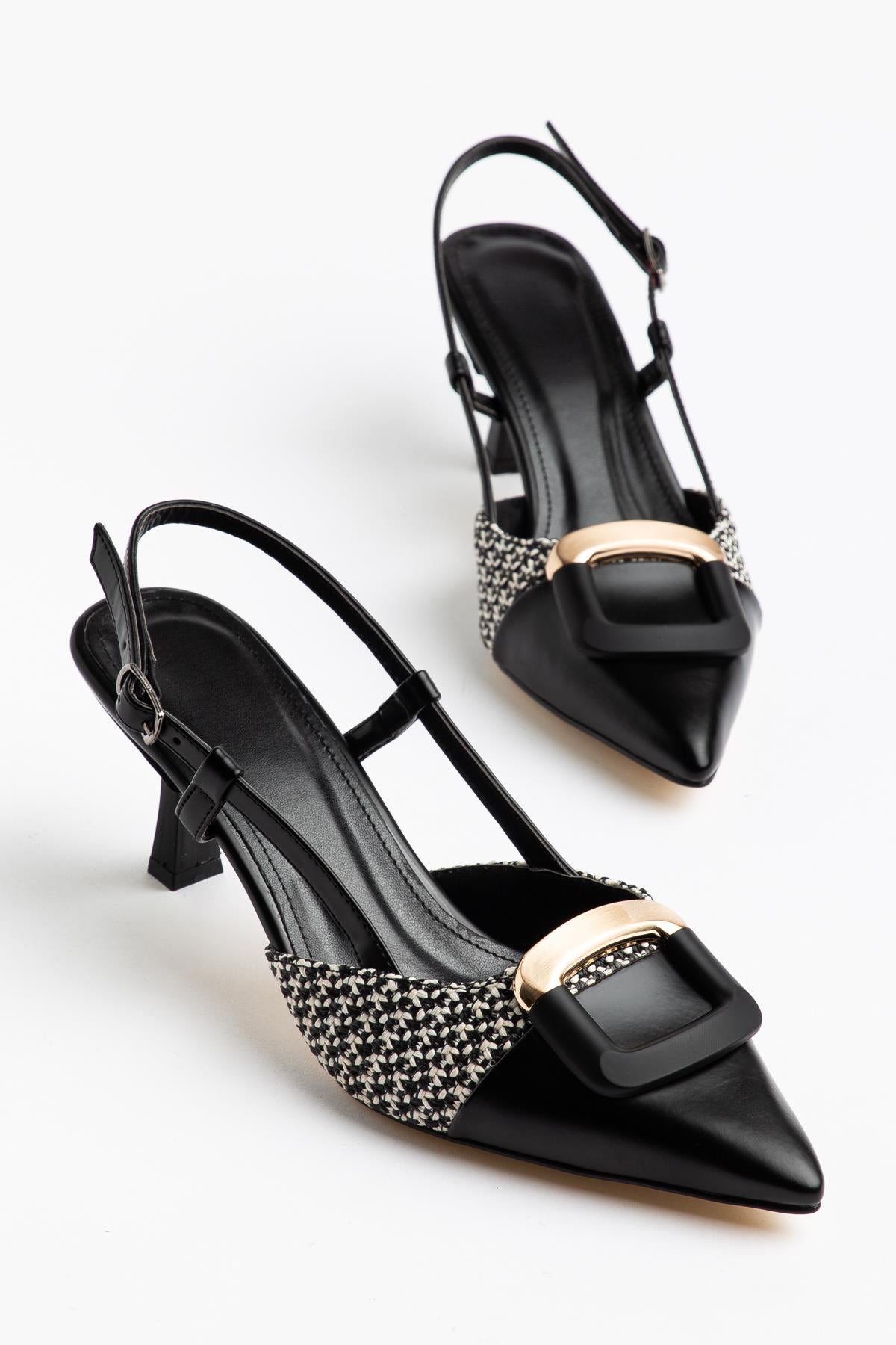 Suins Lady Model Kadın Stiletto İki Renk Ayakkabı 7 Cm