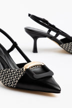 Suins Lady Model Kadın Stiletto İki Renk Ayakkabı 7 Cm