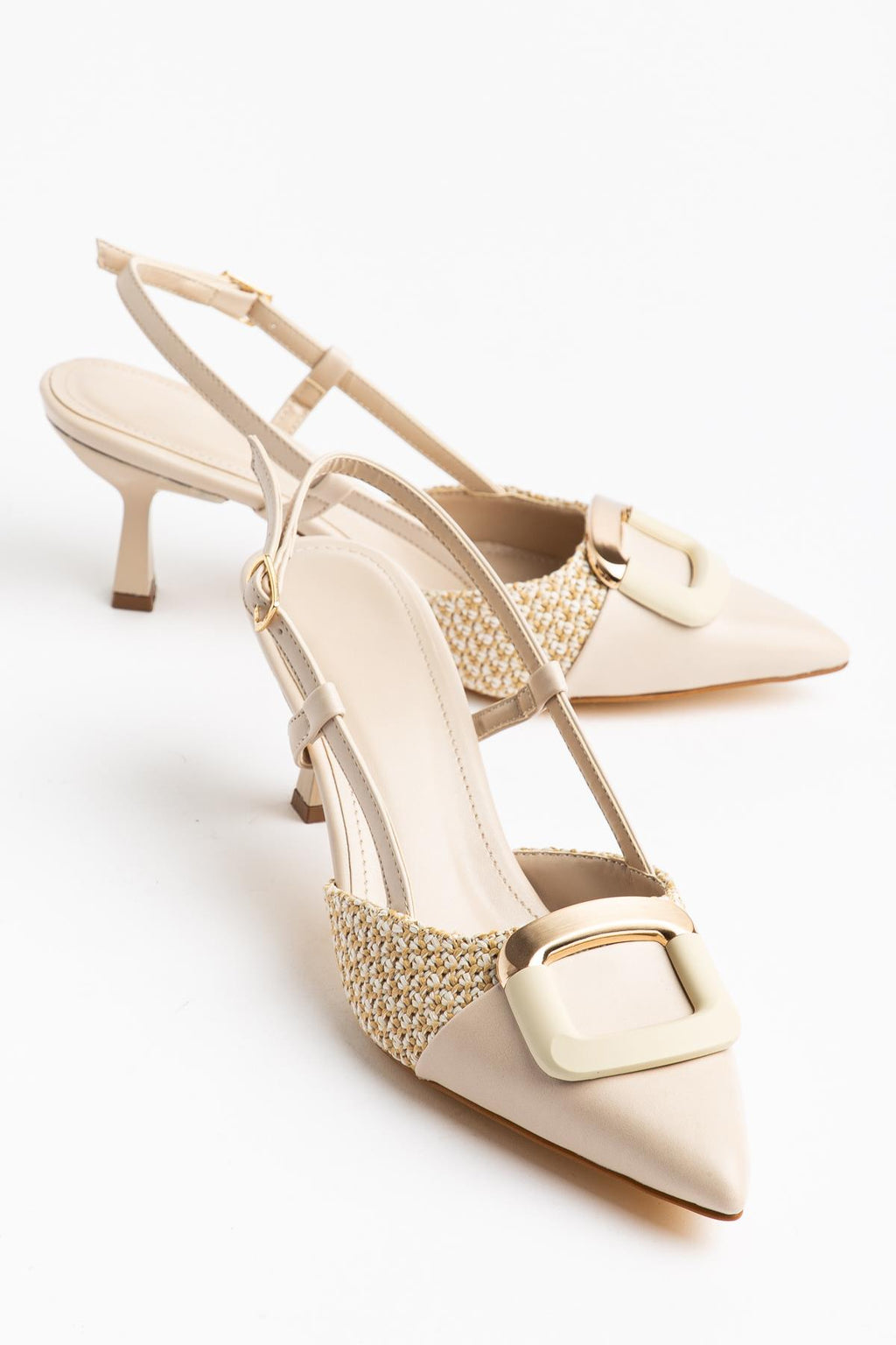 Suins Lady Model Kadın Stiletto İki Renk Ayakkabı 7 Cm