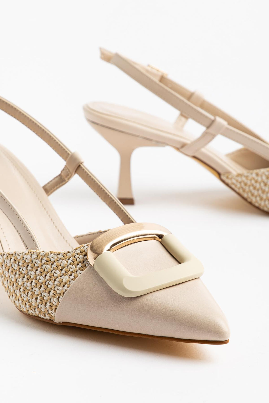 Suins Lady Model Kadın Stiletto İki Renk Ayakkabı 7 Cm