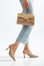 Suins Lony Model Kadın Stiletto Ayakkabı + Çanta Özel Kombin