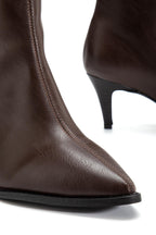 Suins Lucin Kadın Siyah Kahve Çizme 7 Cm Topuk Boyu Çizme