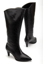 Suins Lucin Kadın Siyah Kahve Çizme 7 Cm Topuk Boyu Çizme