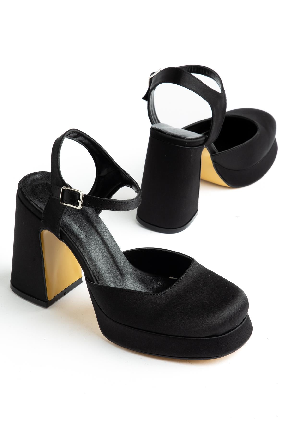Suins Marley Kadın Platform Topuklu Saten Topuklu Ayakkabı