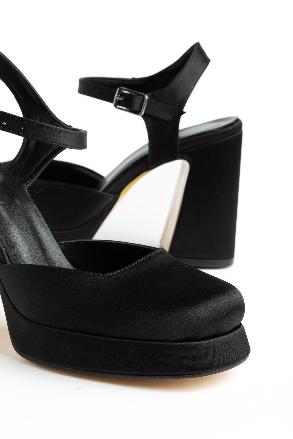 Suins Marley Kadın Platform Topuklu Saten Topuklu Ayakkabı