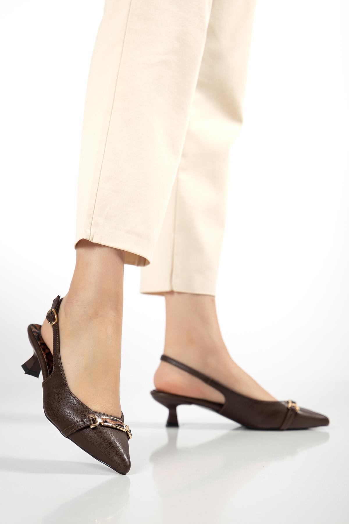 Suins Liranne Model İçi Leopar Desenli Kadın Mini Topuklu Ayakkabı Ürün ikincil görseli