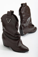 Suins Puera Western Kadın Kovboy Kahve Siyah Bot