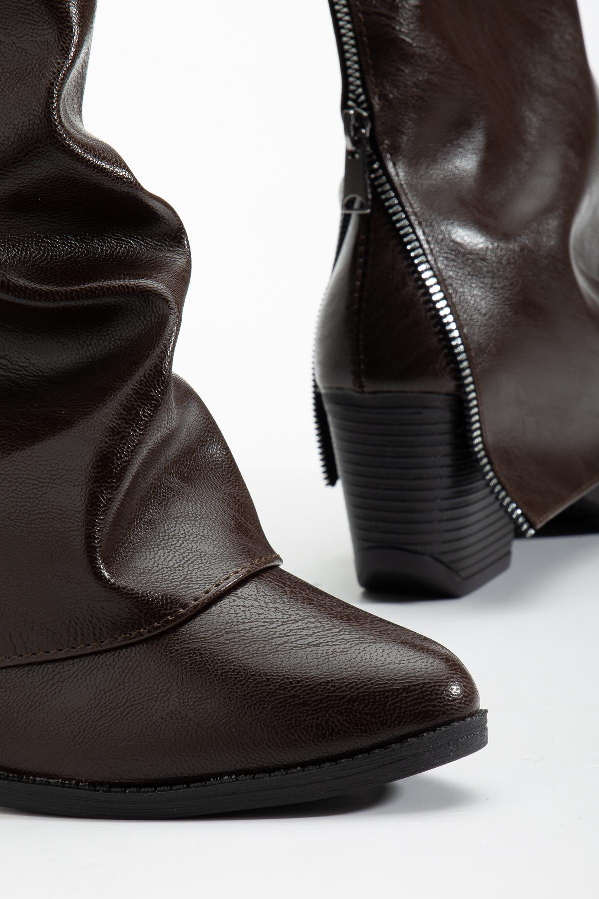 Suins Puera Western Kadın Kovboy Kahve Siyah Bot