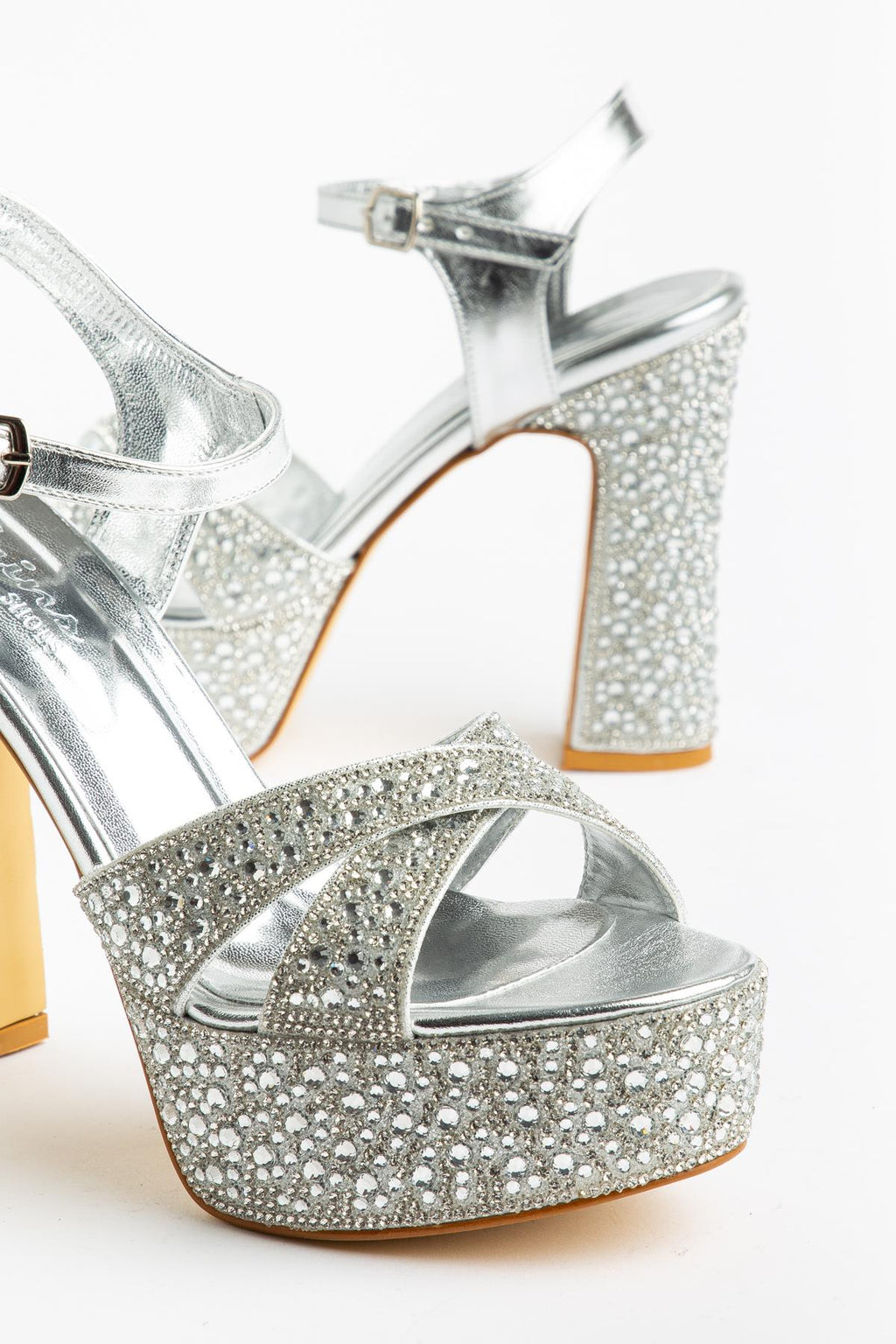 Suins Stary Model Kadın Platform Topuklu Taş Detaylı Abiye Ayakkabı