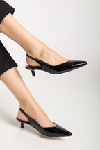 Suins Stephen Model Kadın 4 Cm Kısa Mini Topuklu Rugan Ayakkabı