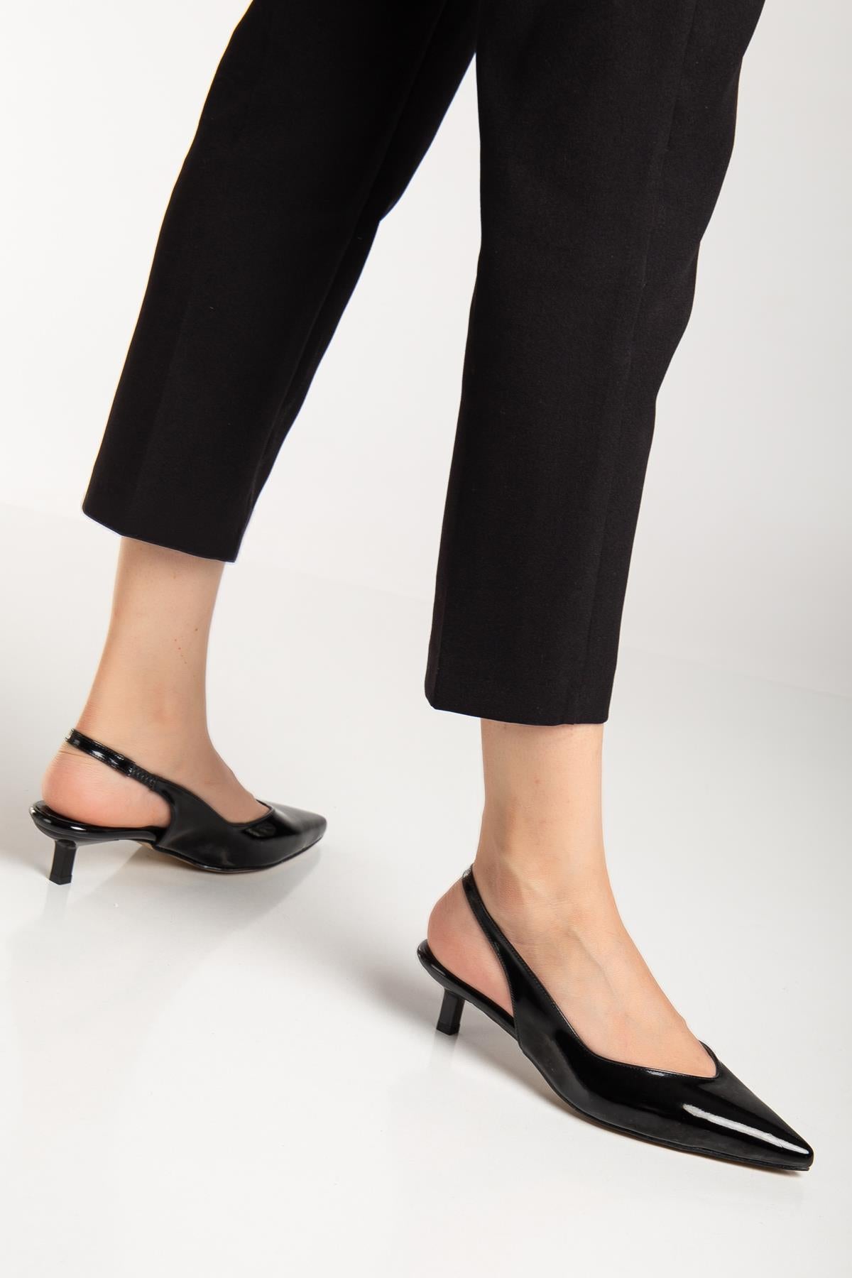 Suins Stephen Model Kadın 4 Cm Kısa Mini Topuklu Rugan Ayakkabı Ürün ikincil görseli