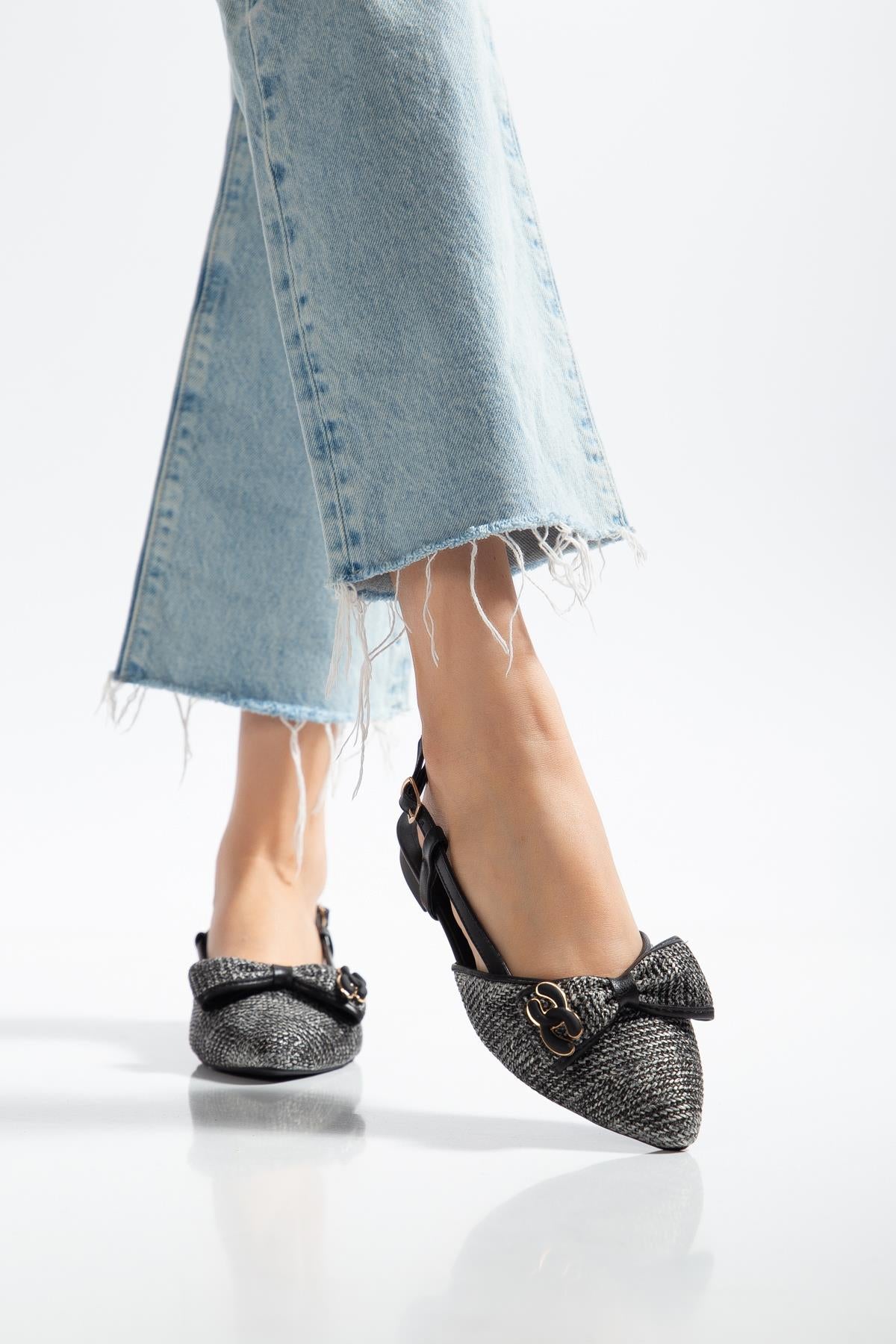 Suins Tesia Model Fiyonklu Kadın Babet Ayakkabı