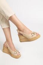 Suins Twine Model Kadın Taşlı Platform Sandalet