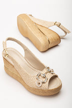 Suins Twine Model Kadın Taşlı Platform Sandalet