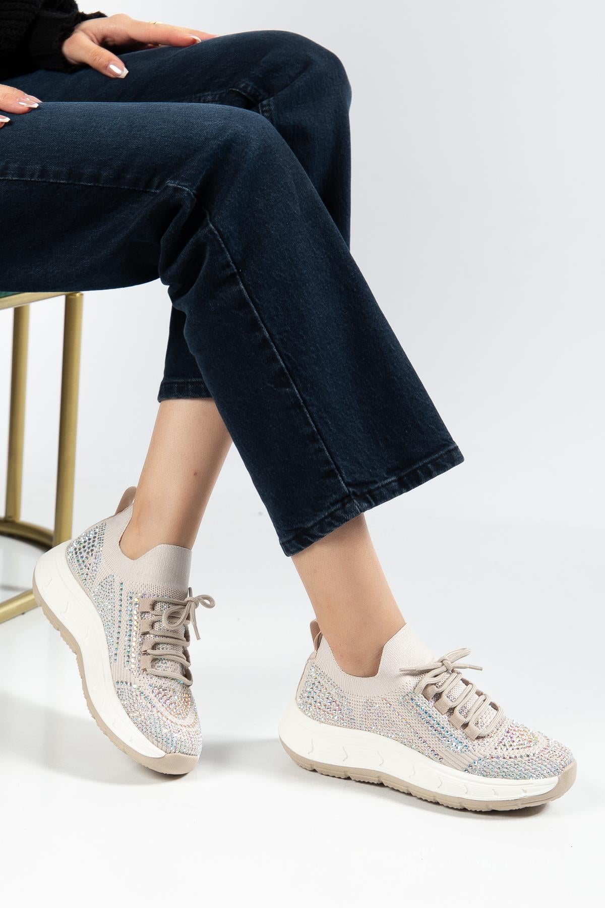 Suins Veina Model Taş İşlemeli Kadın Spor Ayakkabı Sneaker