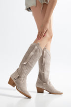 Suins Wazy Model Kadın Delikli Western Yazlık Çizme