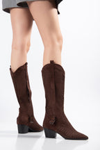 Suins Wazy Model Kadın Delikli Western Yazlık Çizme