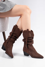 Suins Wazy Model Kadın Delikli Western Yazlık Çizme