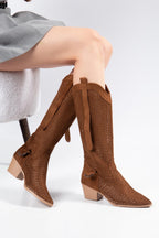 Suins Wazy Model Kadın Delikli Western Yazlık Çizme