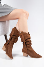 Suins Wazy Model Kadın Delikli Western Yazlık Çizme