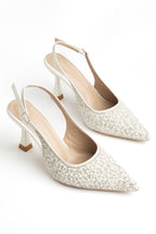 Suns Blaze Model Kadın İnci Detaylı Abiye Gelin Ayakkabı