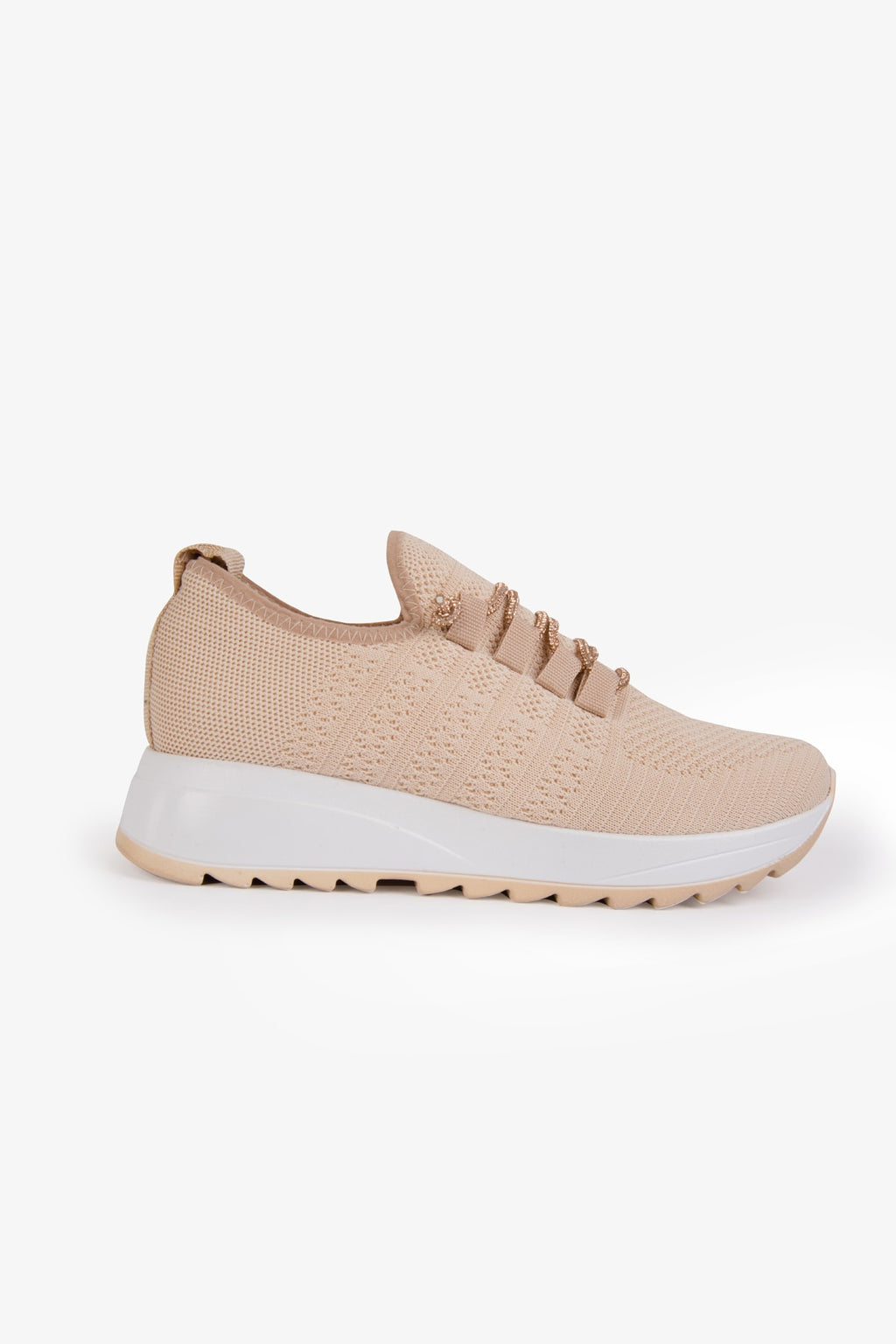 Tegan Kadın Spor Ayakkabı Sneakers Triko Taşlı Bağcıklı Günlük TEGAN29750