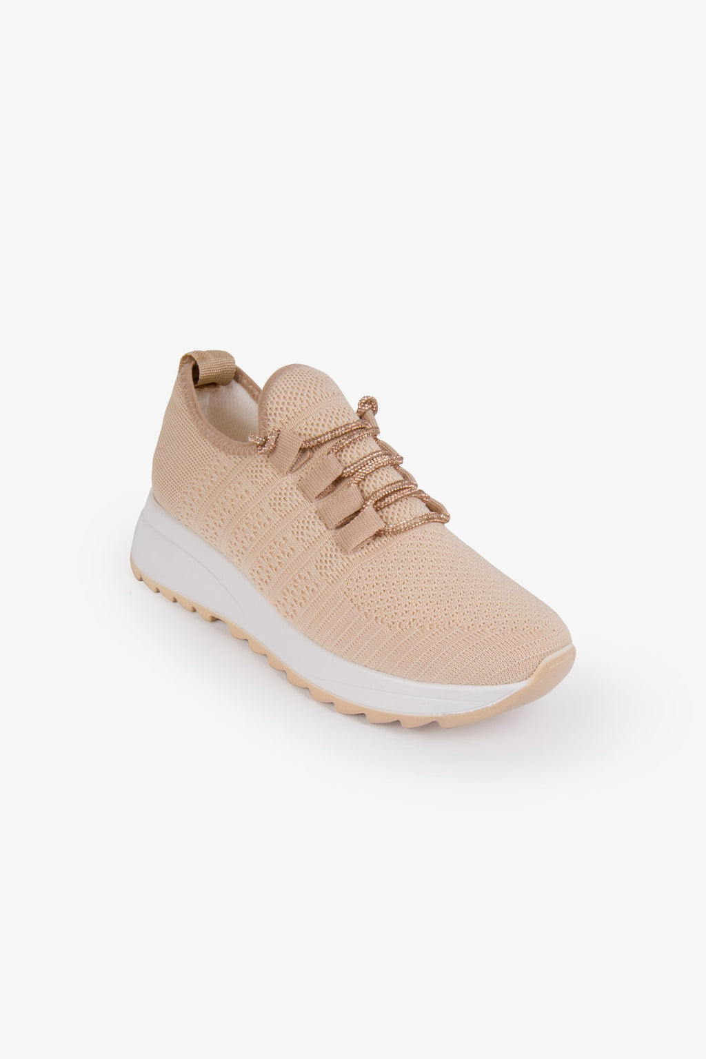 Tegan Kadın Spor Ayakkabı Sneakers Triko Taşlı Bağcıklı Günlük TEGAN29750