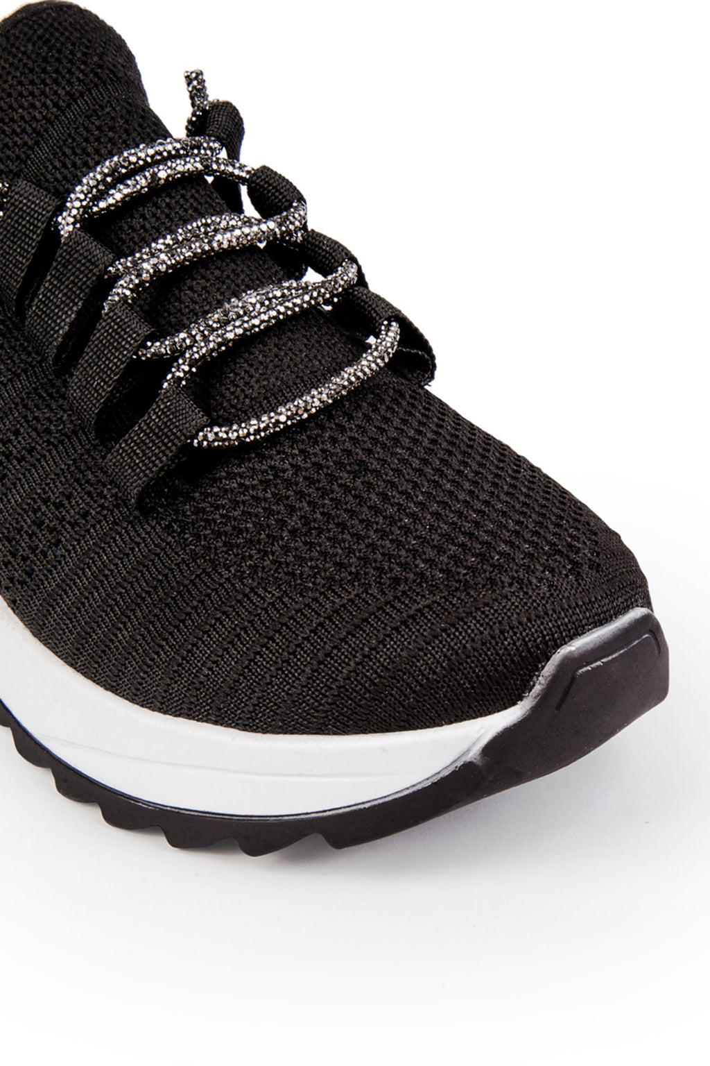Tegan Kadın Spor Ayakkabı Sneakers Triko Taşlı Bağcıklı Günlük TEGAN29750