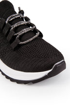 Tegan Kadın Spor Ayakkabı Sneakers Triko Taşlı Bağcıklı Günlük TEGAN29750