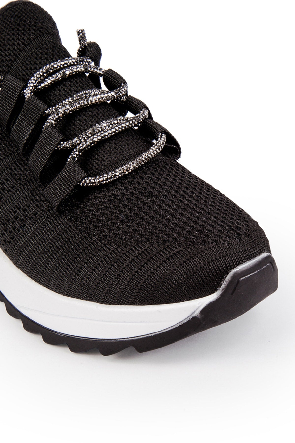 Tegan Kadın Spor Ayakkabı Sneakers Triko Taşlı Bağcıklı Günlük TEGAN29750